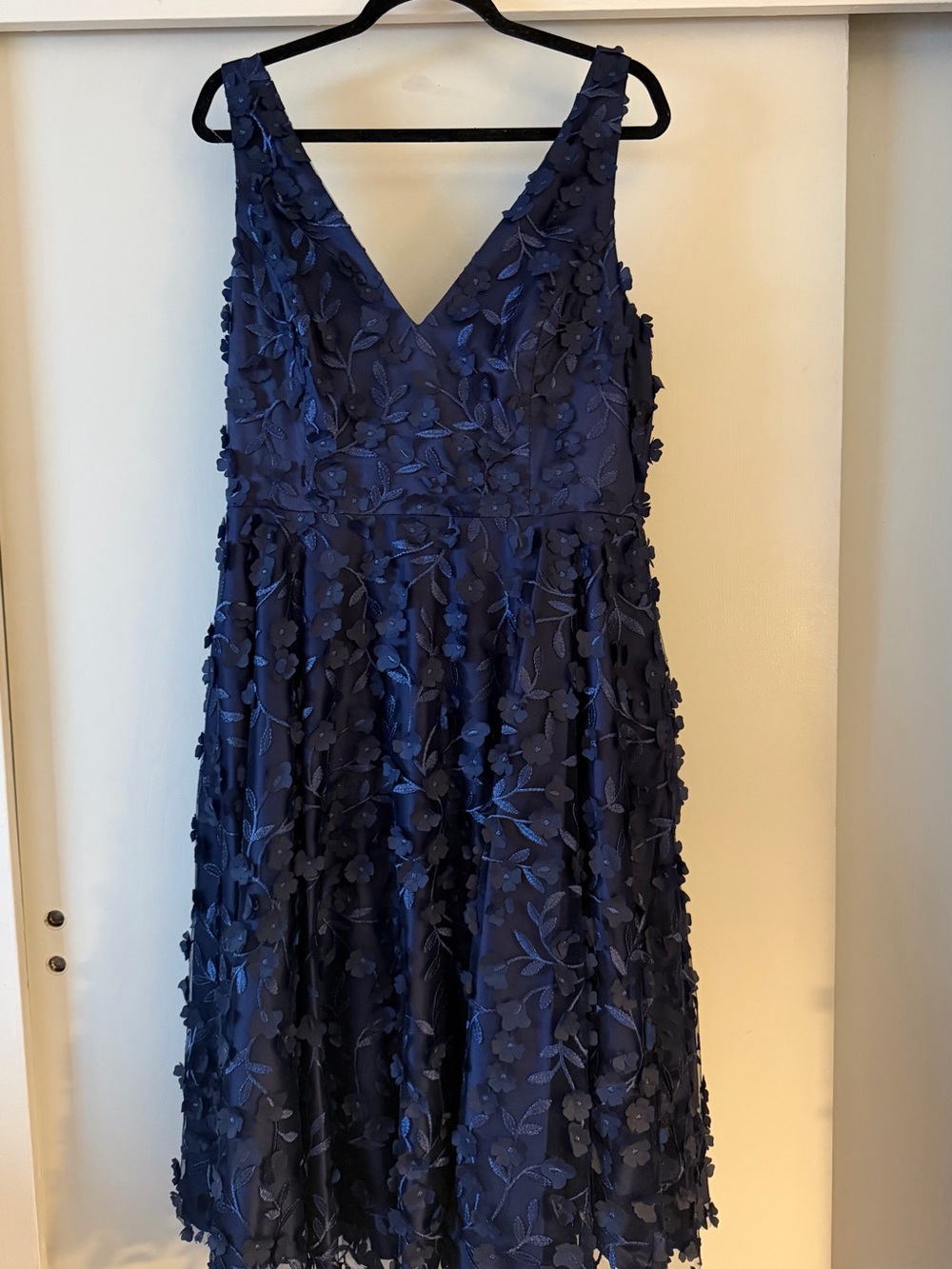Eliza J V Neck Fit and Flare Dress